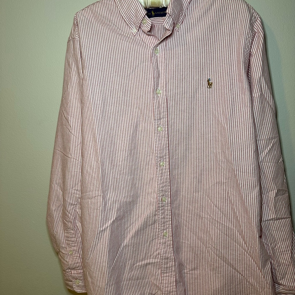 Ralph Lauren Pink Striped Button Down Shirt